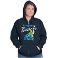 thumbnail image 3 of Smurfette Resting Beach Face Smurfs Zip Hoodie Sweatshirt Women Brisco Brands S, 3 of 6
