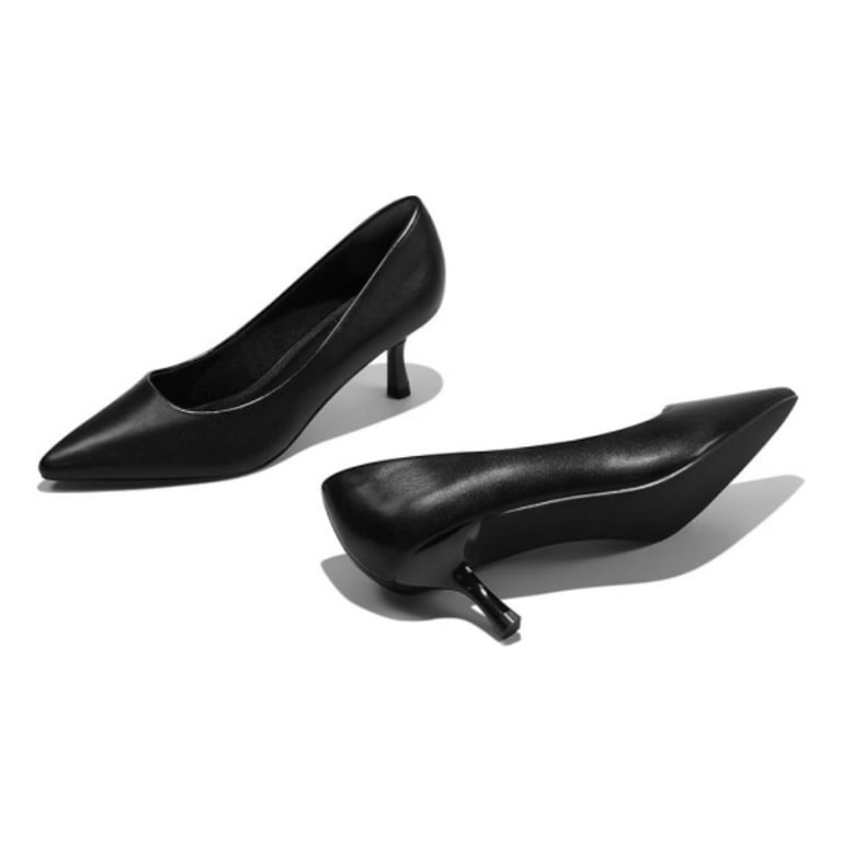 Bocca Women s 2inch Pumps Black Pointed Toe Dress Shoes Kitten Heel 10M