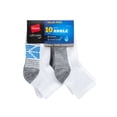 thumbnail image 3 of Hanes Ultimate Double Tough Boys' Ankle Socks, 10-Pairs White S, 3 of 4