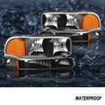 thumbnail image 5 of For GMC Sierra Yukon 99-07 4Pcs Black Housing Amber Headlights+Bumper Lamp, 5 of 5