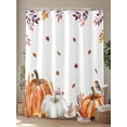 thumbnail image 4 of Fall Shower Curtain Orange Pumpkin Shower Curtains for Bathroom Thanksgiving Decor, Waterproof Polyester Shower Curtain Set with Hooks, Extra Long 72" x 84" Sunflower, 4 of 6