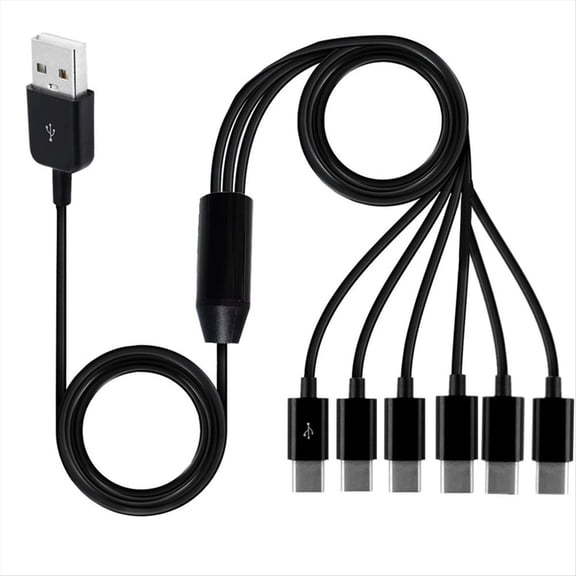 6-In-1 USB Type C Splitter Cable C Data Transmission Charing Cable for Phone Tablet 1.5m