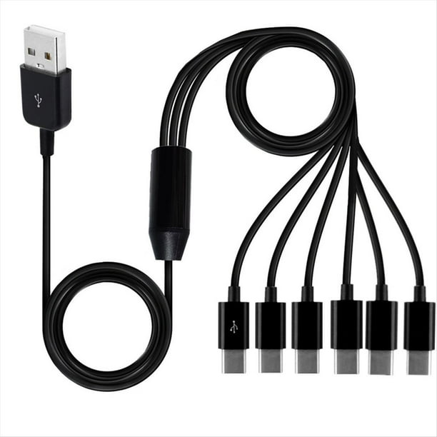 Cable Divisor USB Tipo C 6 en 1 Cable de Carga de Transmisión de Datos C para Teléfono Tableta 1,5 M