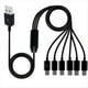 thumbnail image 1 of Cable Divisor USB Tipo C 6 en 1 Cable de Carga de Transmisión de Datos C para Teléfono Tableta 1,5 M, 1 of 5