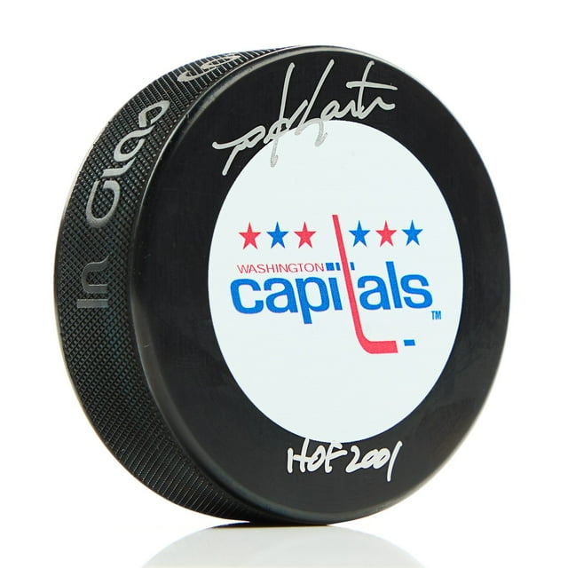 Mike Gartner Signed Washington Capitals Vintage Logo Puck with HOF Note