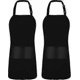 thumbnail image 1 of Water-Resistant Kitchen Apron Set with Pockets for Cooking and Baking (Black, 2-Pack), 1 of 5