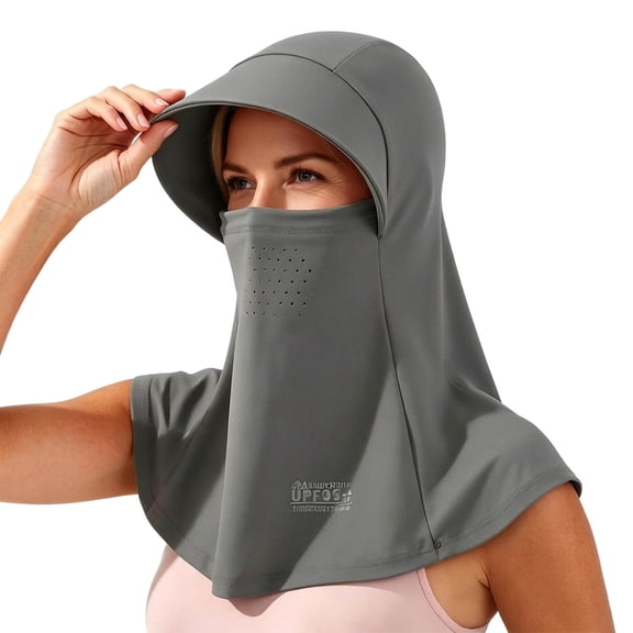 OGLCCG UPF50 Full Face Sun Protections Hat Breathable Cooling Balaclava Full Face Mask with Wide Brim Outdoor Sport Hiking Cycling Wear