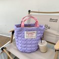 FENGWomen Quilted Shoulder Bag Candy Color Bucket Bag Tote Handbag Soft