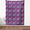 thumbnail image 4 of Ambesonne Tropical Fabric by the Yard Upholstery, Exotic Leaves Hearts Art, 10 Yards, Sand Brown and Dark Purple, 4 of 5