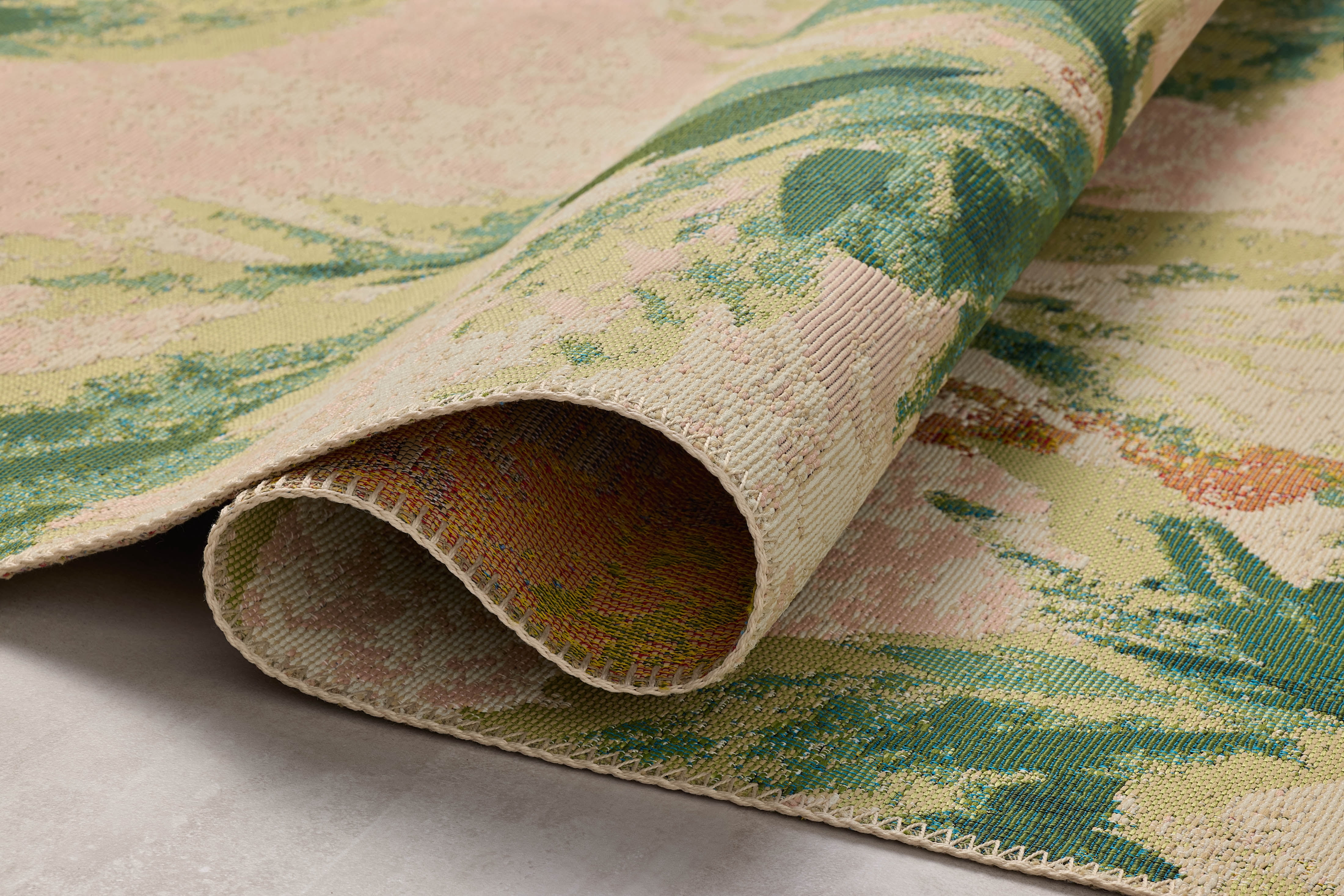 Loloi Botanical Clay / Green 2'-5" x 7'-8" Runner Rug