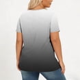 thumbnail image 6 of Yourumao Plus Size Tops for Women Short Sleeve Gradient T Shirts with Pleated Front Crewneck Loose Casual Blouses for Summer Daily Wear, 6 of 6