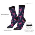 thumbnail image 4 of Disketp Cute Flamingo Unisex Crew Socks Lightweight Breathable Ventilation Ankle Socks, Mid-calf socks for Daily, 4 of 6