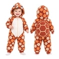 thumbnail image 2 of LIIPEE Baby Casual Cartoon Animal Zip Up Jumpsuit Boys Girls Fall Winter Cozy Cute Long Sleeve Hooded Romper, 2 of 6