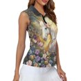 thumbnail image 4 of Whosucclay White Horse and Floral Pattern Women's Sleeveless Golf Shirts for Ladies, V Neck Durable Casual Workout Tank Tops for Athletic Running Outdoor Tennis, 4 of 7