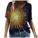 thumbnail image 2 of Pntutb Moda Mujer Verano Impreso Manga Corta Cuello Redondo Camiseta Casual Camisetas Pntutb Pntutb-1853, 2 of 3