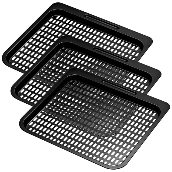 3 Pack Air Fryer Replacement Trays - Nonstick & Perforated Cooking Basket Liners, Universal Fit for Even Heating & Easy Clean
