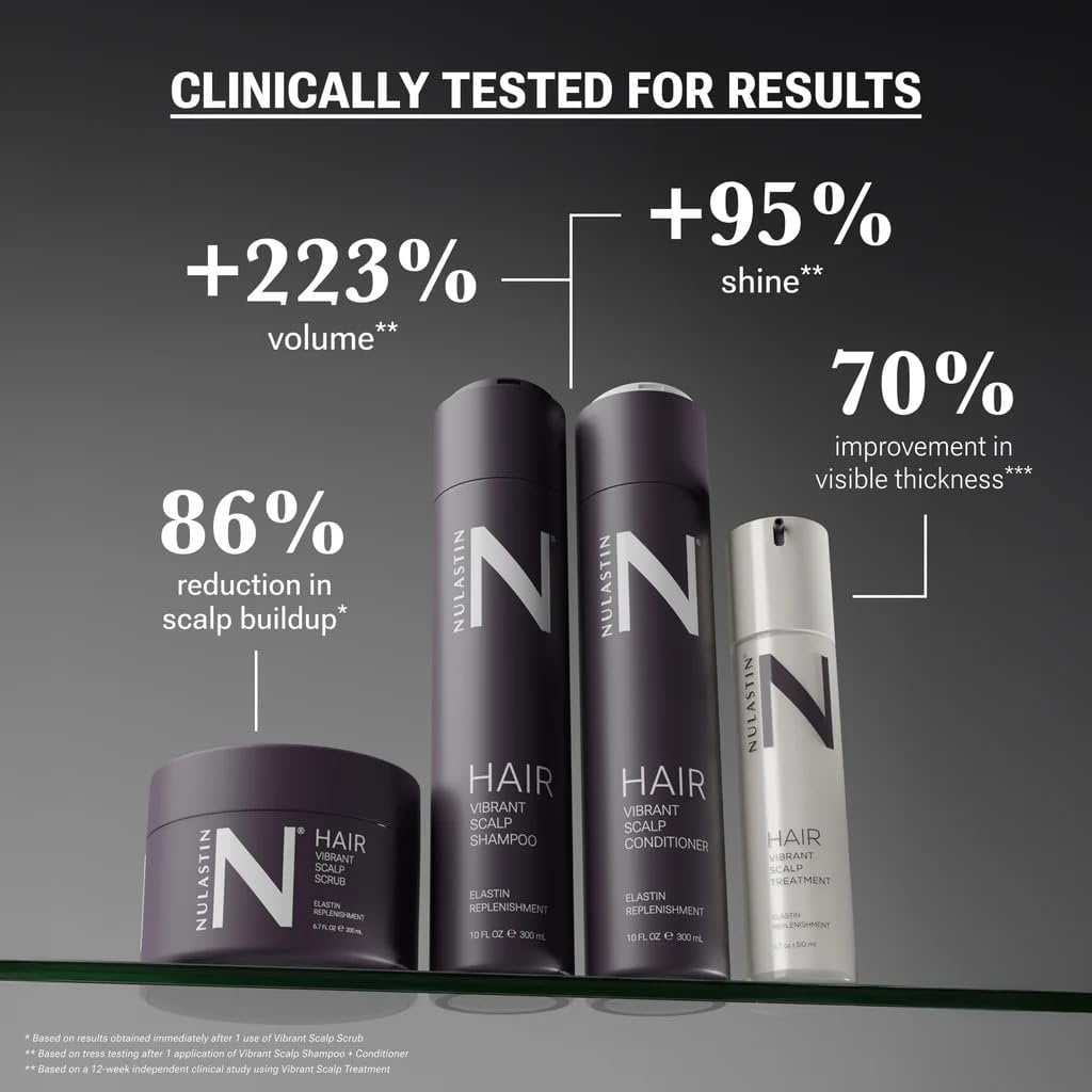 NULASTIN Vibrant Scalp Shampoo - Volumizing Shampoo for Fine Hair & Nourishing Scalp Care - Clinically Tested & Color Safe - Deliver Weightless Shine and Reduce Frizz & Breakage 10 Fl Oz