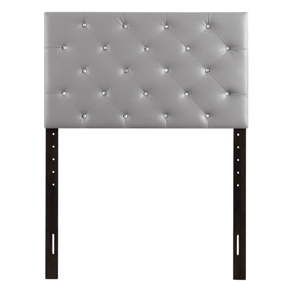 Glory Furniture Super Nova Faux Leather Upholstered Twin Headboard in Light Gray
