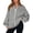 Light Gray #10, variant on Women's Zip Up Sweatshirts No Hood Long Sleeve Solid Sweatshirts Casual Spring Fall Lightweight Oversized Bomber Jackets, L