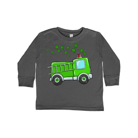 

Inktastic St. Patrick s Day Green Fire Truck with Clovers Gift Toddler Boy or Toddler Girl Long Sleeve T-Shirt