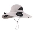 thumbnail image 6 of Outdoor Wide Brim Sun Hat with 2 Solar Fan Sun Bucket Hat for Men Women Bucket Fishing & Beach Hat with Fan Built in, 6 of 6