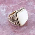 thumbnail image 2 of Roped White Mother of Pearl and Golden Statement Ring, 2 of 3