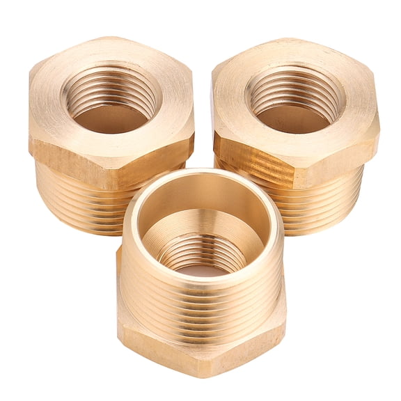 LTWFITTING Brass Pipe Hex Bushing Reducer Fittings 1 Inch Male x 1/2 Inch Female NPT Fuel(Pack of 3)