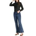 thumbnail image 2 of Allegra K Women's Button Down Shirt Tie Neck Satin Blouse Business Casual Tops, 2 of 6