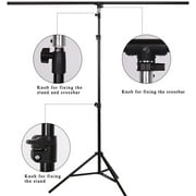 6.6X 4.6 ft T-Shaped Photography Background Stand Backdrop Adjustable Stand with Carrying Bag for Photo Shoot, Parties,