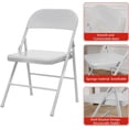 thumbnail image 3 of Folding Chairs Set of 2, Portable Folding Chair Hold Up to 350 Pounds, Grey Metal Folding Chair Suitable for Dining Room, Living Room, Office, Indoor and Outdoor Events, Gray, 3 of 7