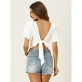 thumbnail image 3 of DARING DIVA Changeable Neckline Flutter Sleeve Crop Top XS White, 3 of 6