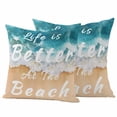 thumbnail image 2 of Pack of 2 Outdoor Pillow Covers 26x26 Inch Waterproof Summer Beach Blue Throw Pillow Covers,Decorative Couch Pillow Shams Protectors Life Is Better at The Beach Patio Pillowcases Cushion Covers, 2 of 8