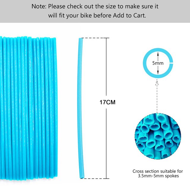 Protector de radios de rueda, 36 Uds., llantas de Motocross, pieles, Kit de envolturas protectoras para motocicleta todoterreno, color azul cielo