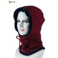 thumbnail image 2 of Spencer 2 In 1 Winter Warm Beanie Hat Scarf Set Conjoined Neck Scarves Head Warmer Ear Protector Hats for Men Women "Red", 2 of 6