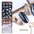 thumbnail image 1 of Fiudx Ofertas y liquidaciones Placas de acero pequeñas y largas en estampado de uñas, diseño retro de flores, copos de nieve, ondulaciones, mariposas, dibujos animados bonitos, placas de acero en dis, 1 of 2