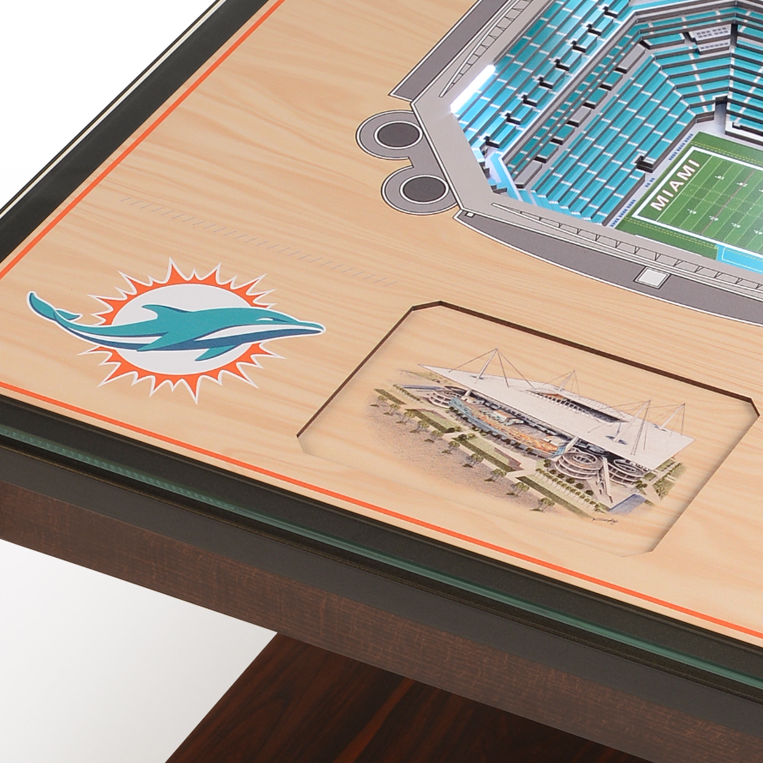 Miami Dolphins 25-Layer StadiumViews Lighted End Table