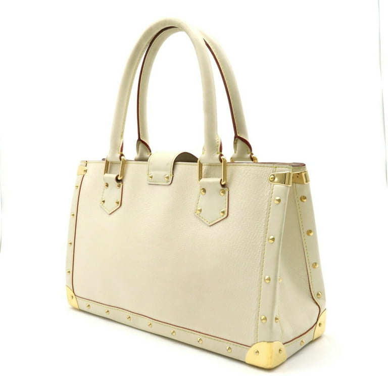 Authenticated Used LOUIS VUITTON Louis Vuitton Sukhari Fabulous Tote Bag Handbag  Studded Leather Bron Cream Yellow M91815 