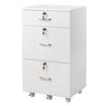 thumbnail image 7 of White wood grain density board, one small drawer and two large drawers, wooden filing cabinet, suitable for Legal&Letter labeled documents, 7 of 7