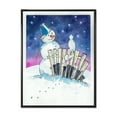 thumbnail image 3 of Designart Christmas Snowman With Cat Traditional Floating Frame Wall Art, 3 of 4