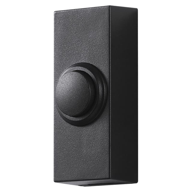 Timbre con botón pulsador Heath Zenith Globe, níquel satinado, negro