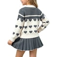 thumbnail image 6 of Agkizg Kids Girls Clothing Set Pullover 2 Piece Outfit Knit Crewneck Top Midi Skirt Casual Set, 6 of 6