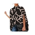 thumbnail image 2 of VISgogo Blusa de verano para mujer, manga de murciélago, camisa informal lisa/estampada con cuello simulado, blusas sueltas para mujer VISgogo moda, 2 of 3