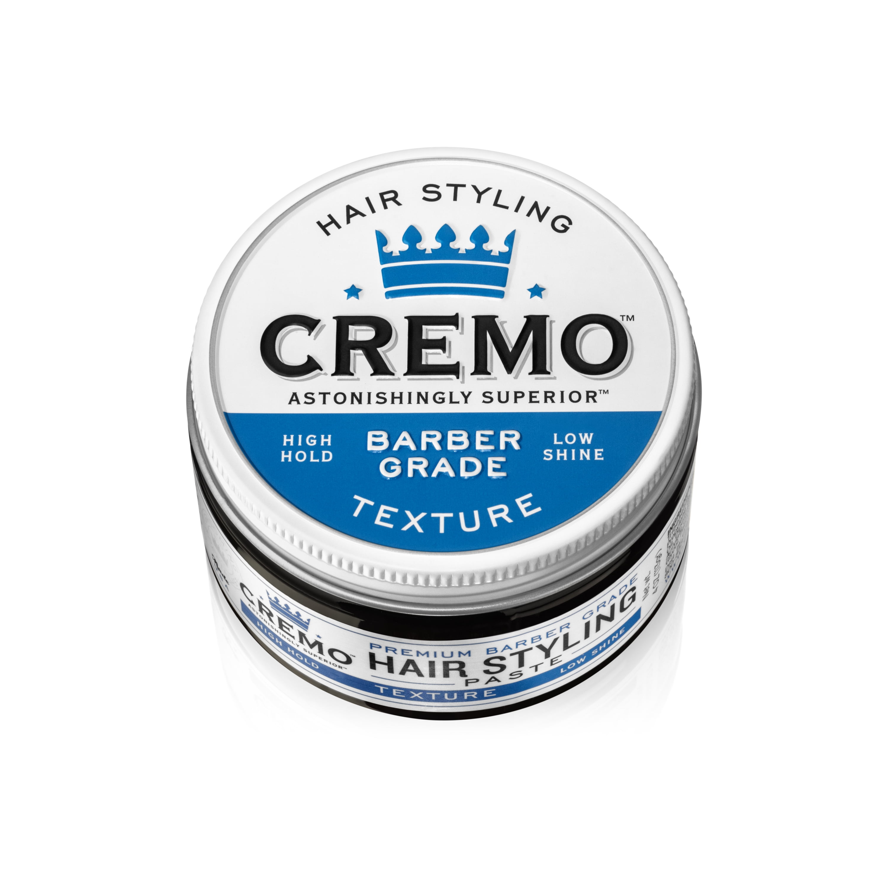 Cremo Barber Grade Hair Texture Paste, High Hold, Low Shine, 4oz