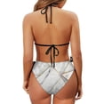 thumbnail image 6 of Chririnla Marble & Gold Geometric Halter Triangle Bikini Set - Sexy Tie Side Two-Piece Swimsuit for Beach Vacations & Pool Parties, 6 of 9