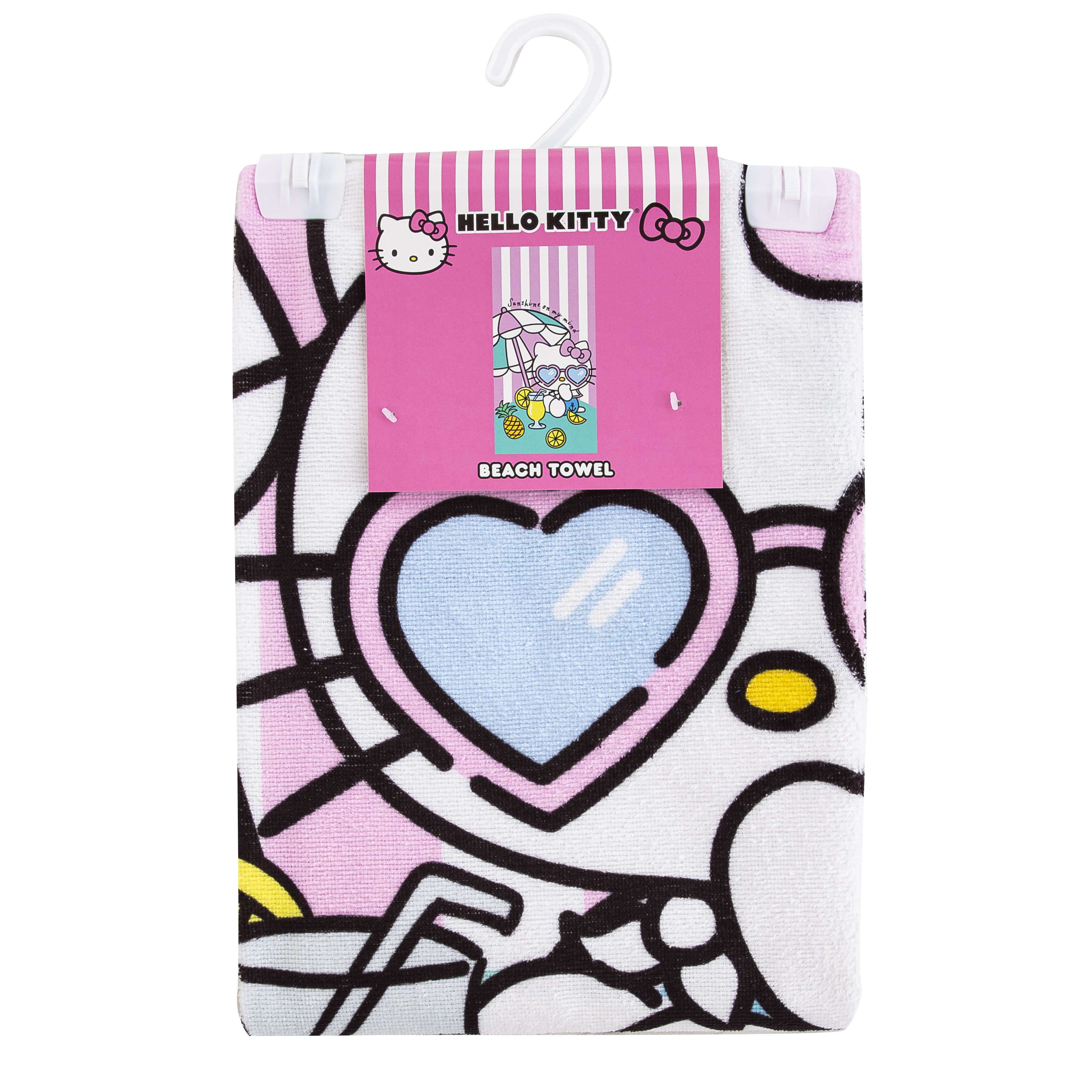 Hello Kitty Umbrella Drink 30in x 60in Beach Towel