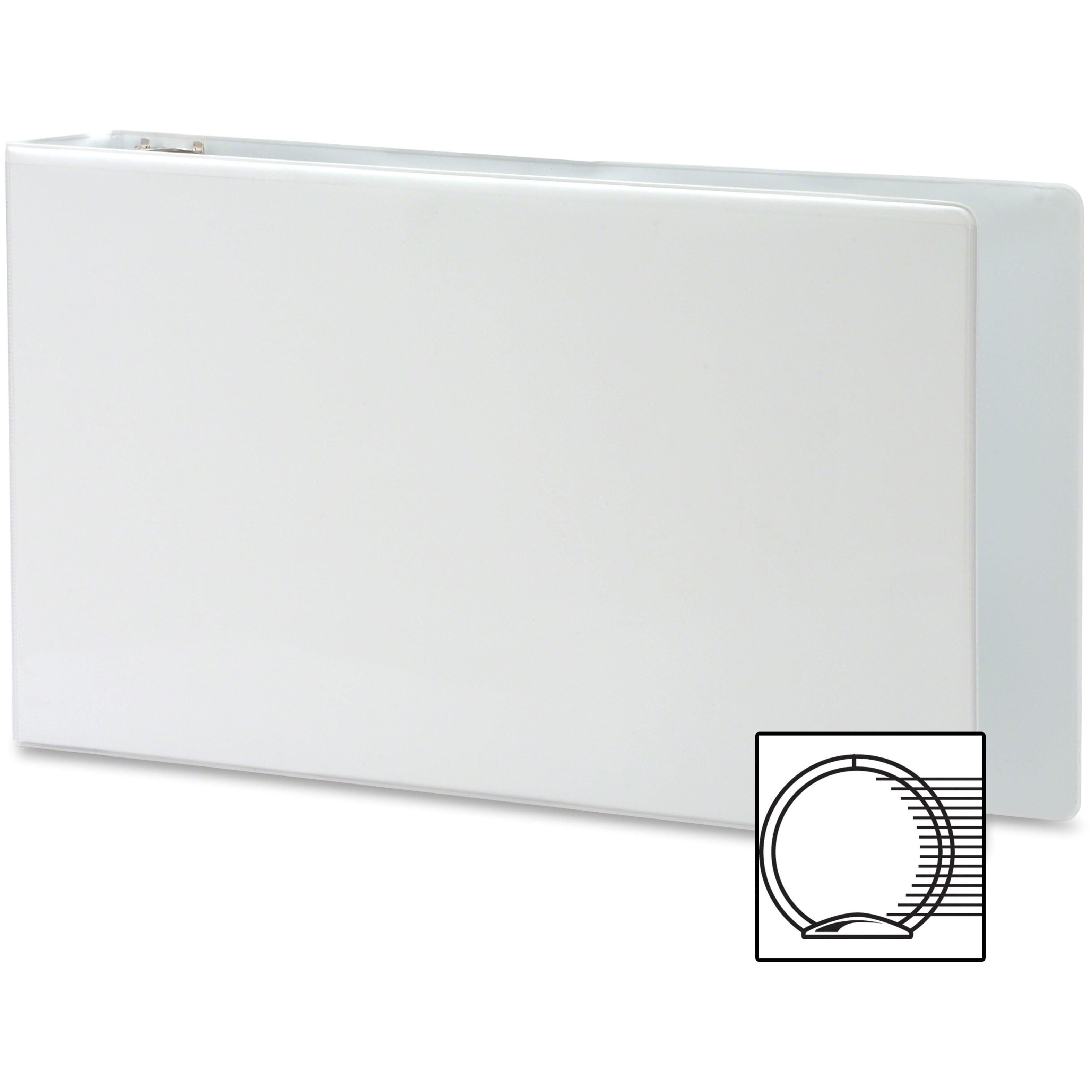 Business Source, BSN45101, Tabloid-size Round Ring Reference Binder, 1 Each, White