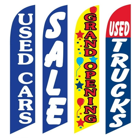 4 Advertising Swooper Flags Used Cars Sale Grand Opening Used Trucks