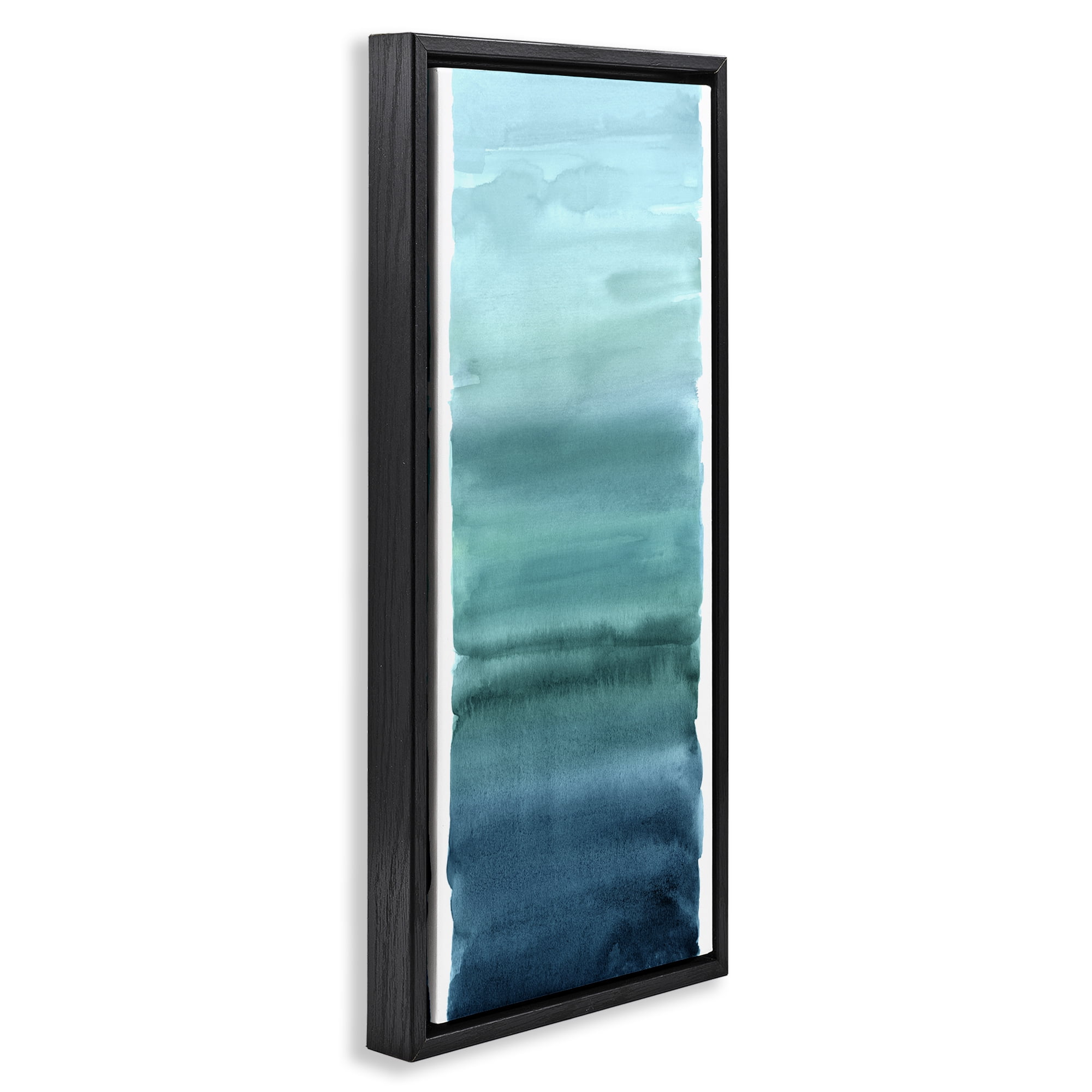 Stupell Industries Cerulean Blend Gradient Black Framed Floater Canvas Wall Art, design by Allie Corbin