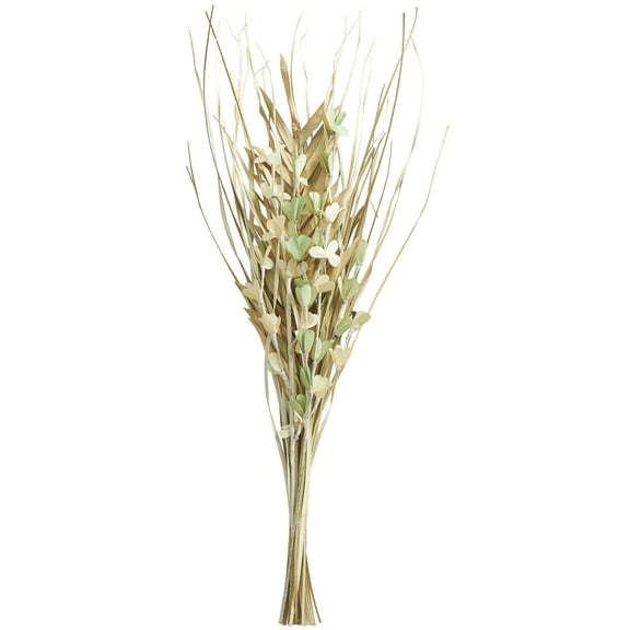 38" Handmade Tall Floral Grass Bouquet Dried Plant Natural Foliage Palm Leaf Bouquet with Green Accents, by DecMode