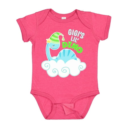 

Inktastic Gigi s Lil Dino with Cute Blue Baby Dinosaur Gift Baby Boy or Baby Girl Bodysuit